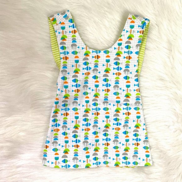 Zutano Reversible Apron Top Fish To Elephants 18 M - Picture 1 of 7